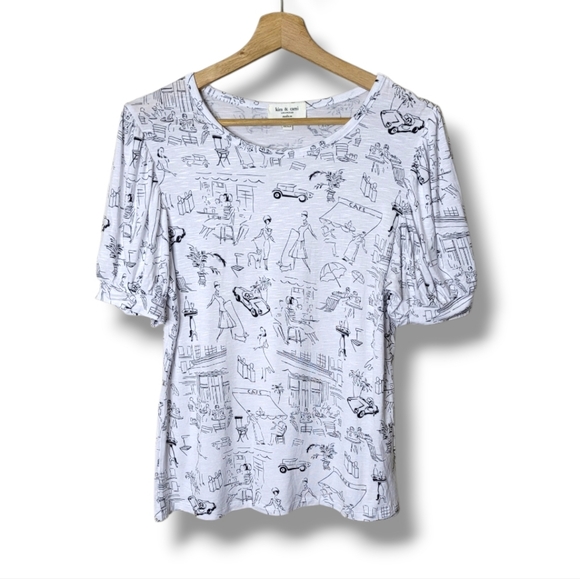 Kim & Cami Tops - Kim & Cami Cafe Scene Top Size M Lightweight Stretch